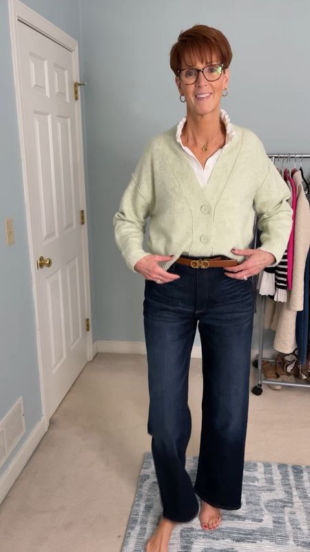 Wearing a white ruffle collar shirt with this fun spring green cardigan from American Eagle with Evereve trouser jeans.

Over 50 fashion, tall fashion, workwear, everyday, timeless, Classic Outfits

Hi I’m Suzanne from A Tall Drink of Style - I am 6’1”. I have a 36” inseam. I wear a medium in most tops, an 8 or a 10 in most bottoms, an 8 in most dresses, and a size 9 shoe. 

fashion for women over 50, tall fashion, smart casual, work outfit, workwear, timeless classic outfits, timeless classic style, classic fashion, jeans, date night outfit, dress, spring outfit

#LTKworkwear #LTKfindsunder100 #LTKover40