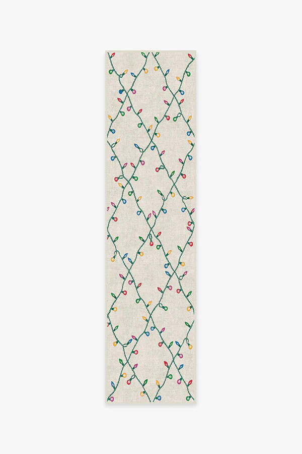 Holiday Lights Creme Flatwoven Rug | Ruggable
