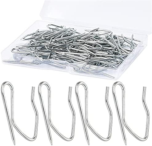 Metal Curtain Hooks, 58PCS Drapery Hook Pins Stainless Steel Pin-on Hooks for Window Curtain, Sho... | Amazon (US)