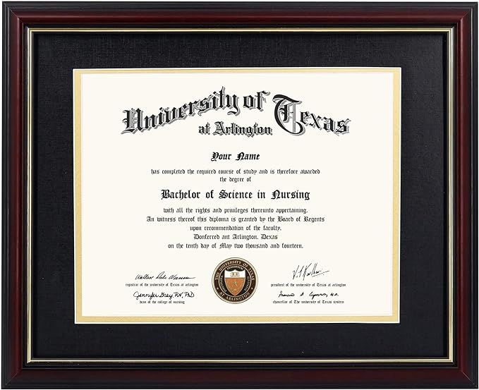 GraduationMall 8.5x11 Diploma Frame with Black Over Gold Mat or Display 11x14 Certificate Without... | Amazon (US)