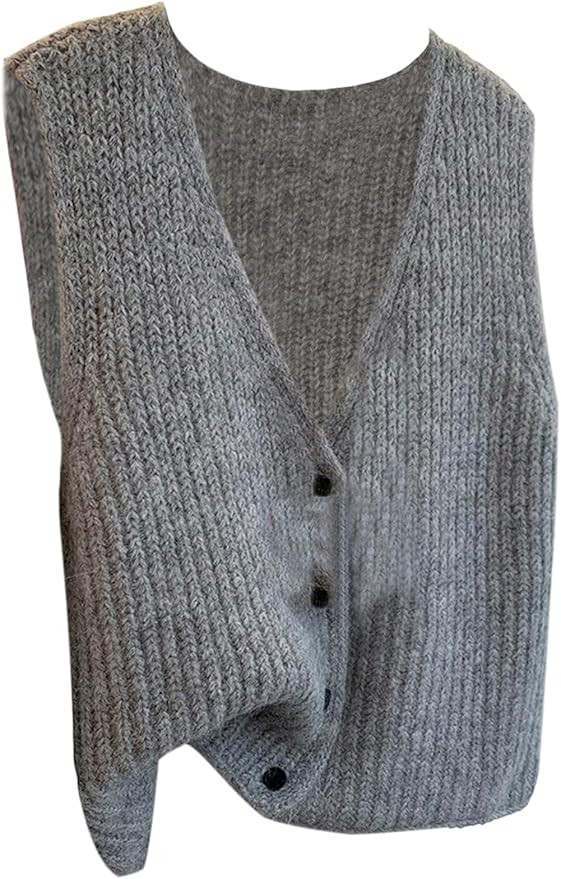 Verdusa Women's Sweater Vest Tops Button Up Cozy Sweaters Old Money Clothes Chunky Sweater | Amazon (US)