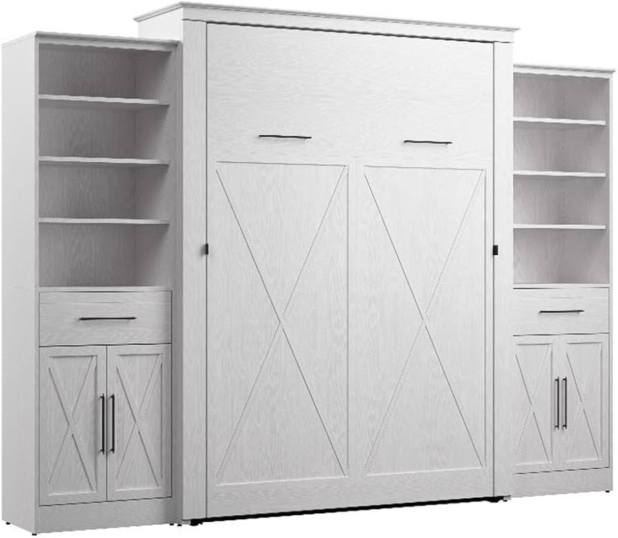 Bestar Key West Queen Murphy Bed and Closet Organizers with Doors and Drawers (119W) Space-Saving... | Amazon (US)