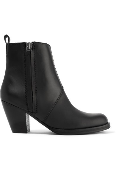 Acne Studios - The Pistol Leather Ankle Boots - Black | NET-A-PORTER (US)
