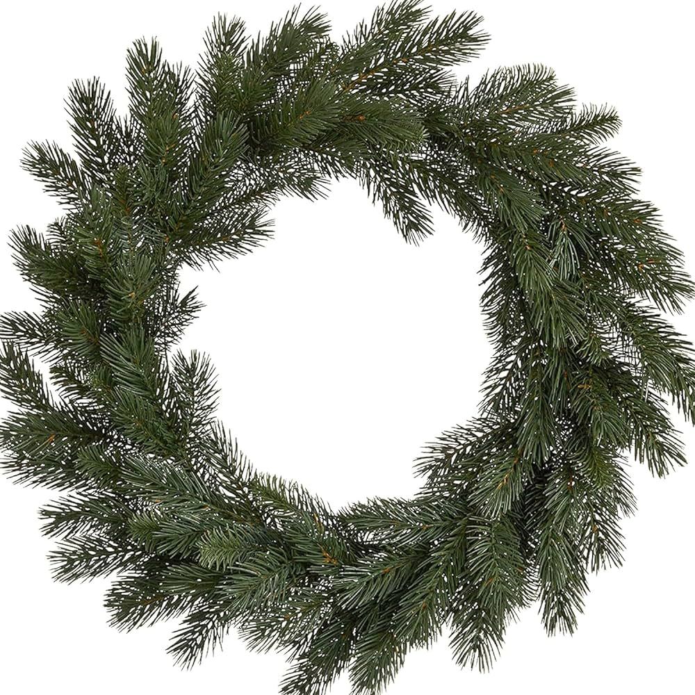 Christmas Wreath - 24 inch Artificial Wreath for Front Door - Green Pine Needles Wreath for Indoo... | Amazon (US)