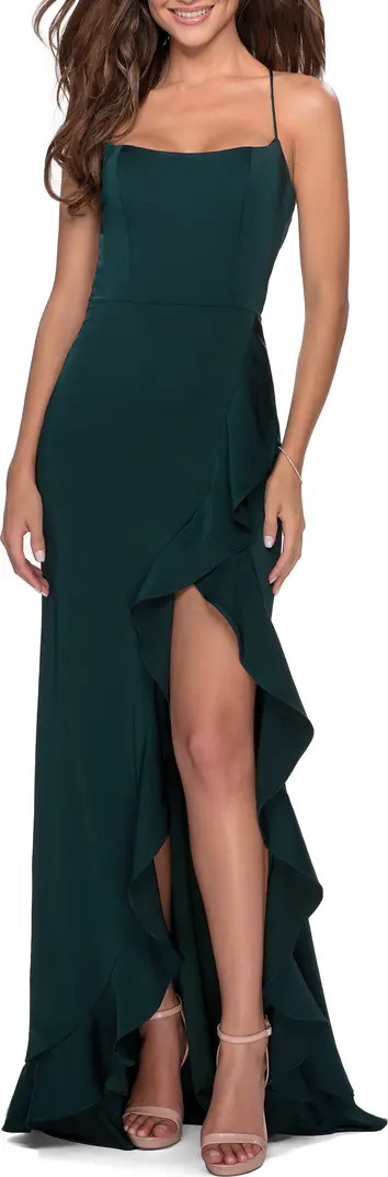 Flutter Slit Trumpet Gown | Nordstrom