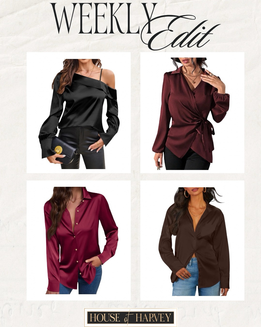 WEEKLY EDIT—this week it’s all about autumn luxe! There are so many rich tones and refined textured pieces that are perfect for fall. I found the best pieces all on Amazon that are all under $100 and embody this vibe. I found silk tops, jewelry, trousers, handbags and velvet blazers. All items linked ⬆️

#ltkcreator #ltkfinds #ltkwatchnow #amazon #amazonfinds #fall #fallfashion #falloutfits #silktop #velvet #suede 

#LTKootd #LTKStyleTip #LTKHoliday