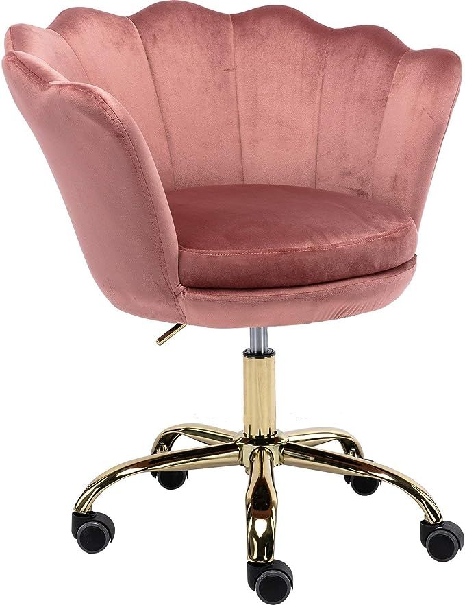 Wahson Home Office Task Chair with Wheels, Velvet Seashell Back Swivel Desk Chair, for Women, Gir... | Amazon (US)