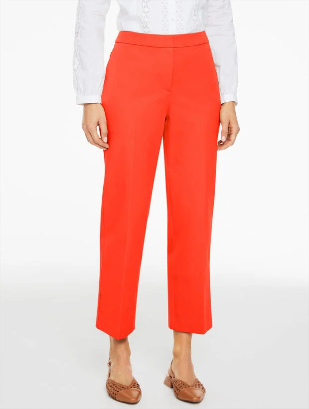 Straight Ankle Cotton Bi-Stretch Pants | Talbots