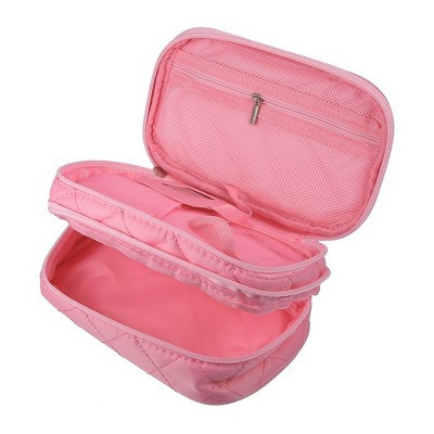 Unique Bargains Cosmetic Bag Travel Makeup Bag Cosmetic Brush Organizer Skin Care Storage Bag for Women 7.87"x4.72"x3.15" 1 Pc Pink | Target