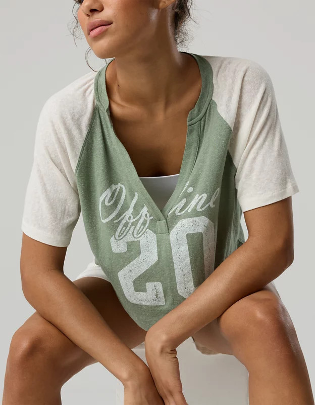 OFFLINE By Aerie Bouncy Cotton Colorblock T-Shirt | Aerie