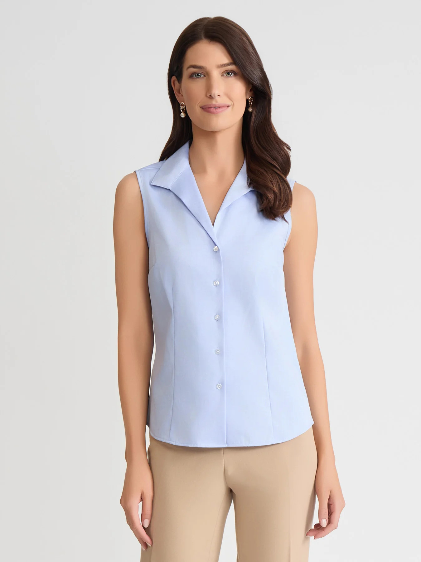 Easy-Care Sleeveless Button-Up Shirt | Jones New York