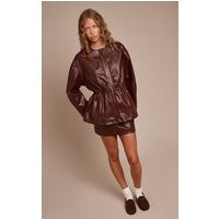 Brown Croc Faux Leather Mini Skirt | PrettyLittleThing US