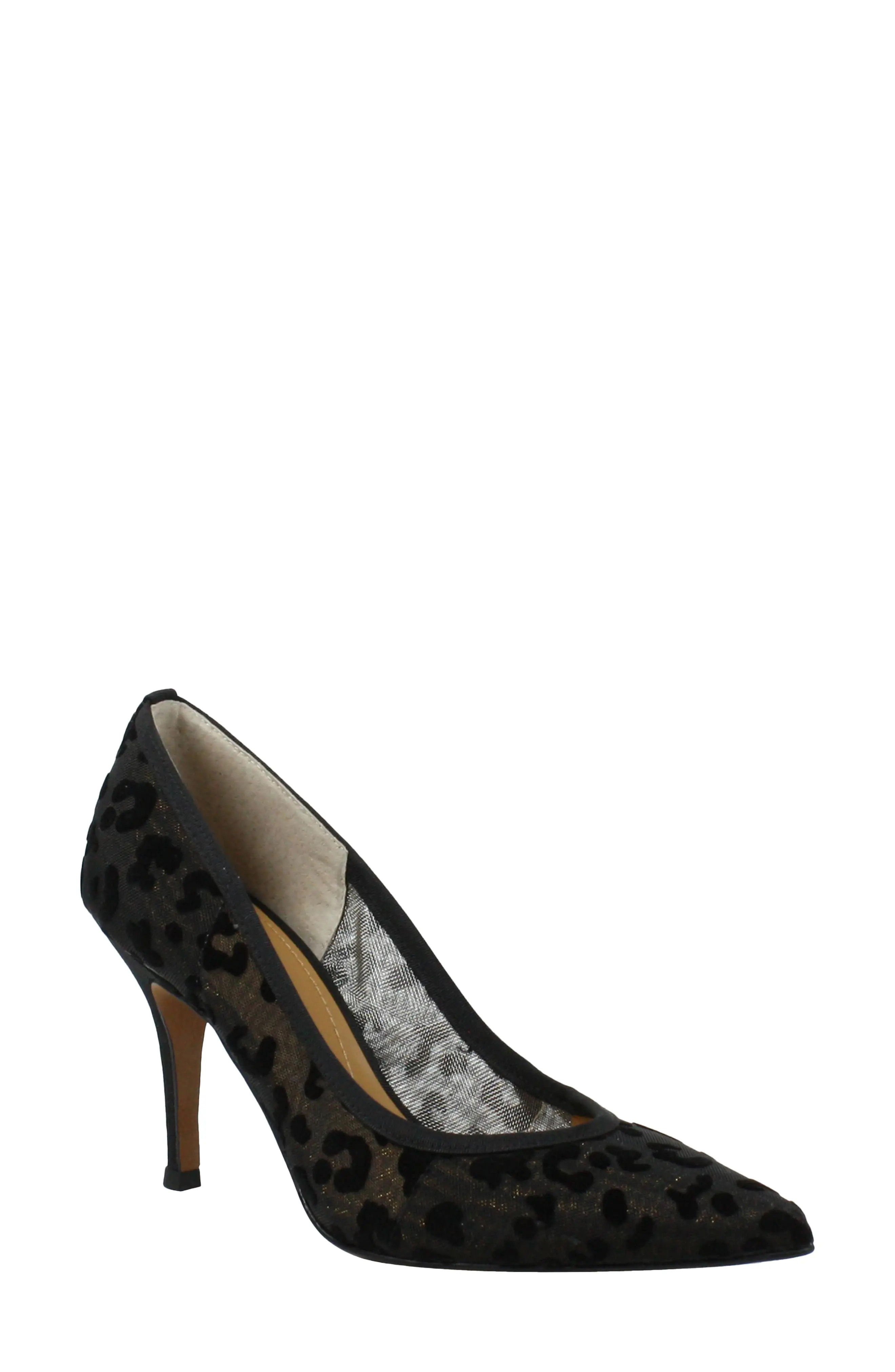 J. Renee Elisenda Pointed Toe Pump in Gold/Black Animal Mesh at Nordstrom, Size 6 | Nordstrom