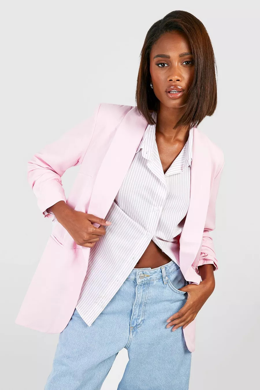 Ruched Sleeve Blazer | boohoo (US & Canada)