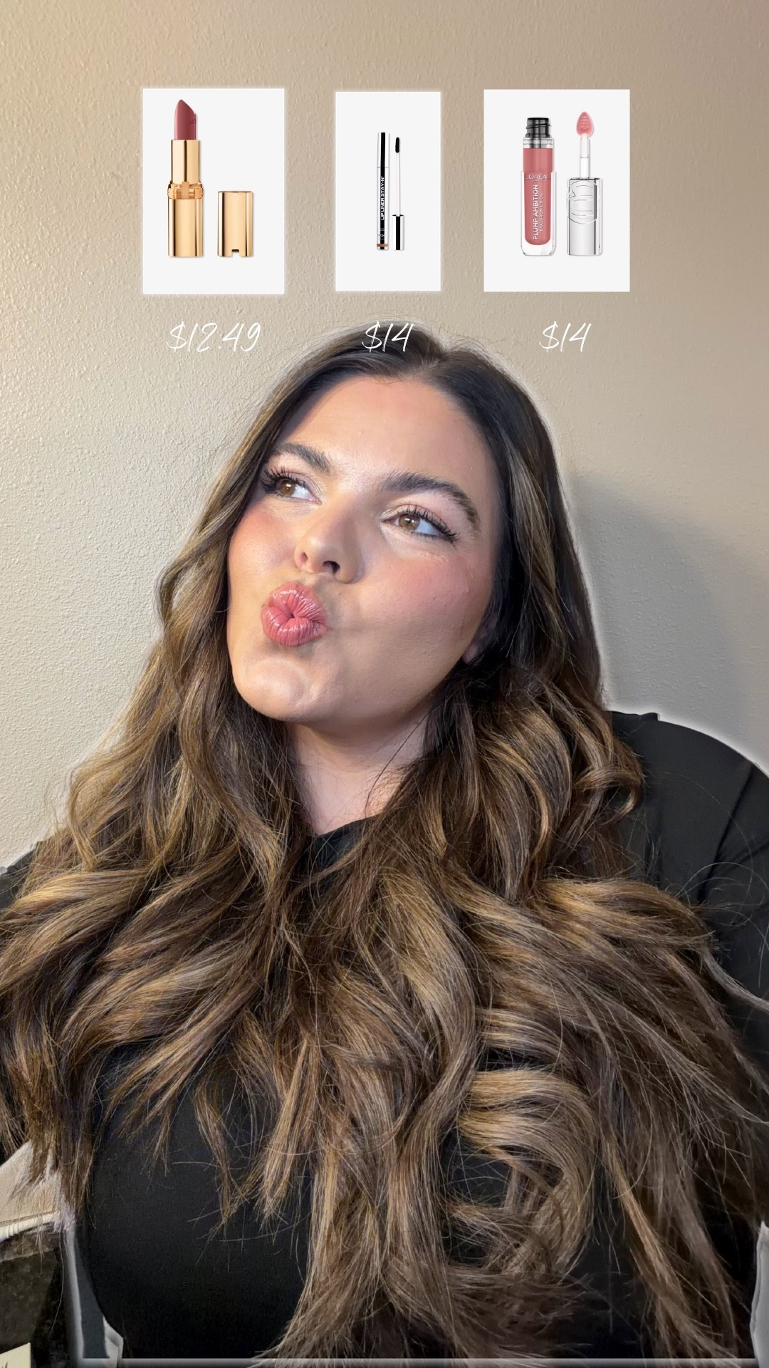 My go to lip color! 

Sacheu lip stain and color nOOHde 
L’OREAL LIPSTICK IN COLOR 601 WORTH IT
L’OREAL LIP GLOSS IN COLOR 601 WORTH IT