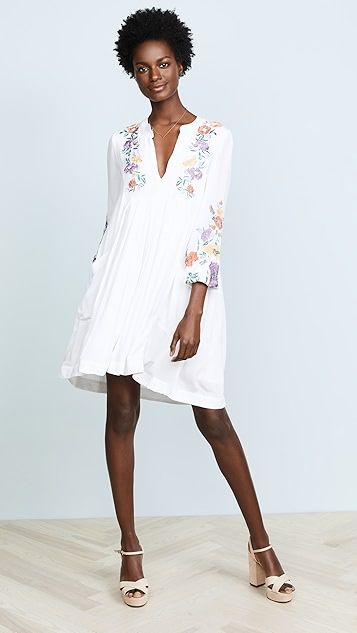 Mia Gauze Embroidered Mini Dress | Shopbop