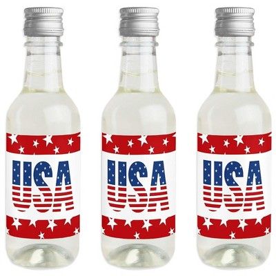 Big Dot of Happiness Stars & Stripes - Mini Wine Bottle Label Stickers - Memorial Day, 4th of Jul... | Target