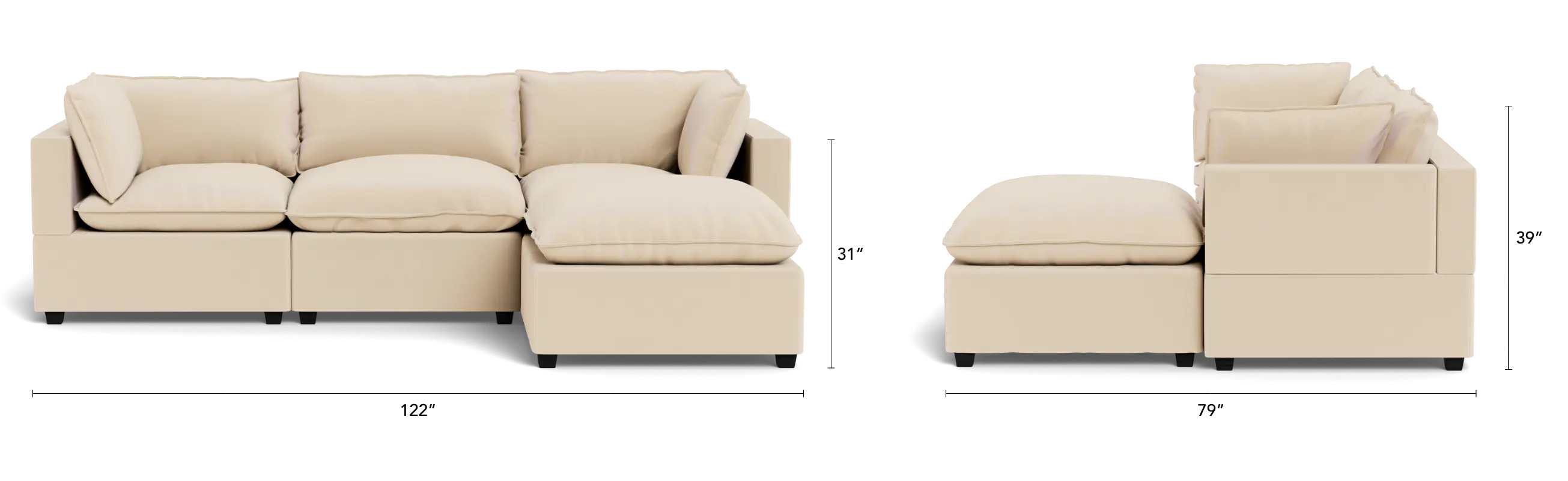 Kova Box Cushion Sofa 122 | Albany Park