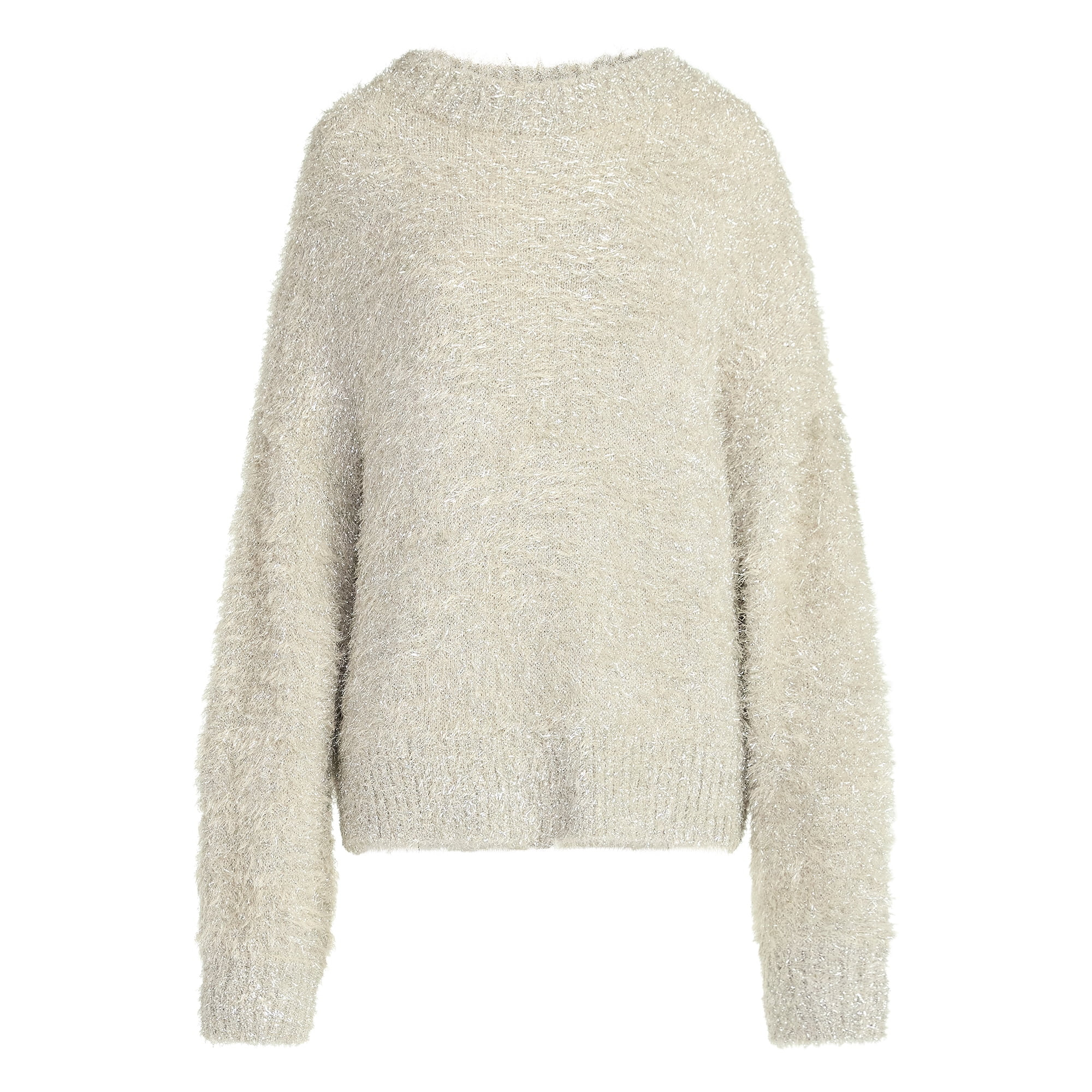 Scoop Women's Tinsel Knit Tunic Sweater with Long Sleeves, Midweight, Sizes, XS-XXL | Walmart (US)