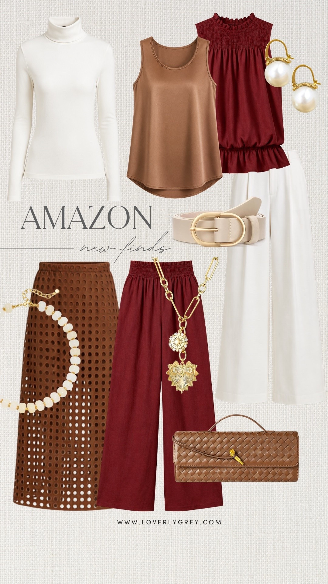 I’m loving these Amazon fall fashion finds for adding rich burgundy, chocolate brown and creamy neutrals into my wardrobe. The wide-leg pants, fall tops, statement jewelry and woven bag are such easy pieces for creating cute fall outfits that feel current but still super wearable.

#LTKootd #LTKSeasonal