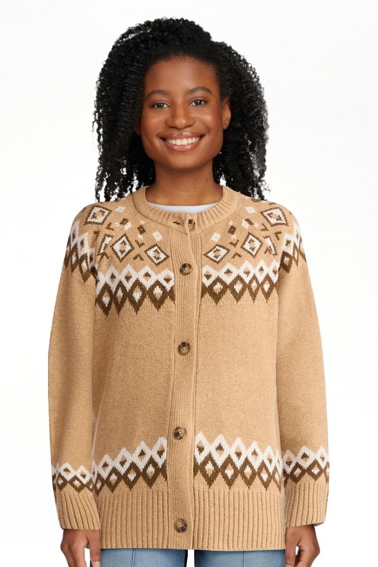 Time and Tru Women's FairIsle Cardigan, Size XS-XXXL | Walmart (US)