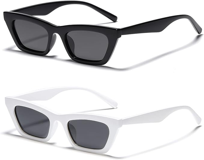 Vanlinker Small Skinny Trendy Cat Eye Sunglasses For Women Retro Tiny Narrow Cateye Shade VL9555 | Amazon (CA)