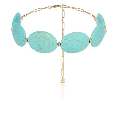 Oval Turquoise Stones Statement Choker - Ettika | Target
