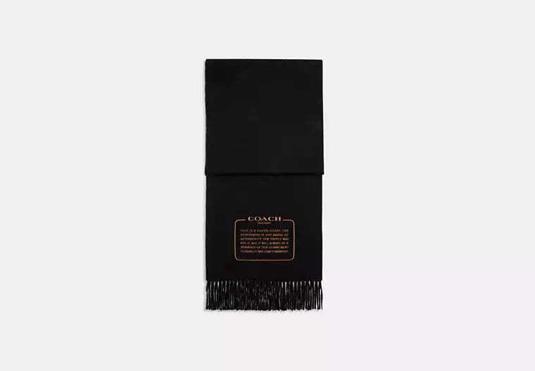 Embroidered Patch Cashmere Muffler | Coach Outlet CA