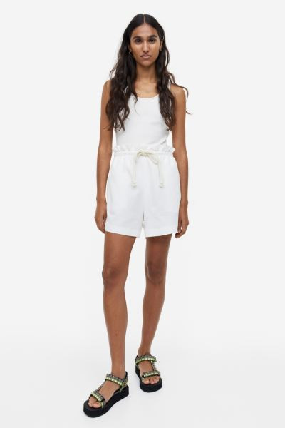 Linen-blend Paper-bag Shorts | H&M (US + CA)