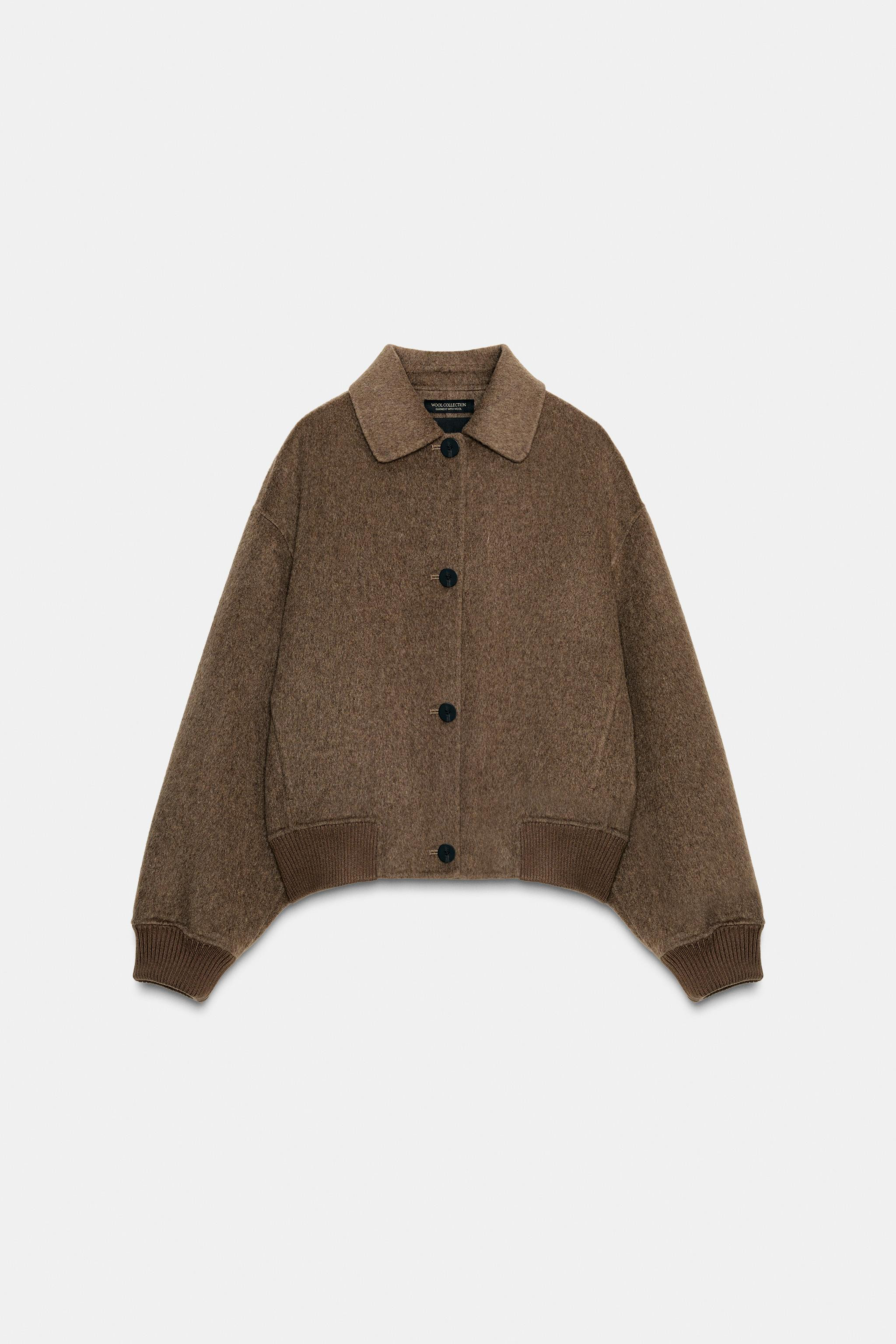 WOOL BLEND BOMBER JACKET ZW COLLECTION | Zara UK