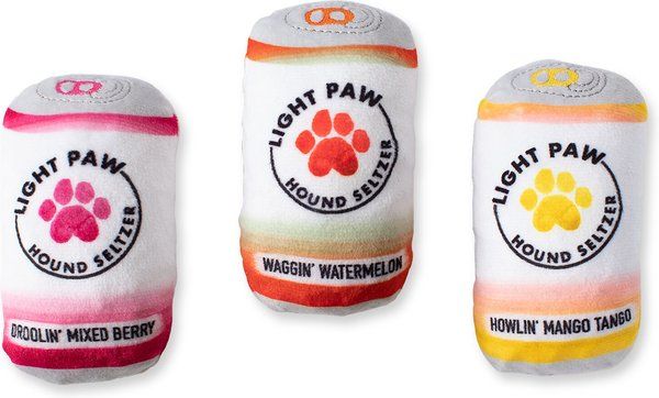 PET SHOP BY FRINGE STUDIO Light Paw Cans Small Dog Squeaky Plush Dog Toy, 3 count - Chewy.com | Chewy.com