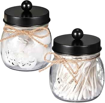 SheeChung Apothecary Jars Set,Mason Jar Decor Bathroom Vanity Storage Organizer Canister,Premium ... | Amazon (US)