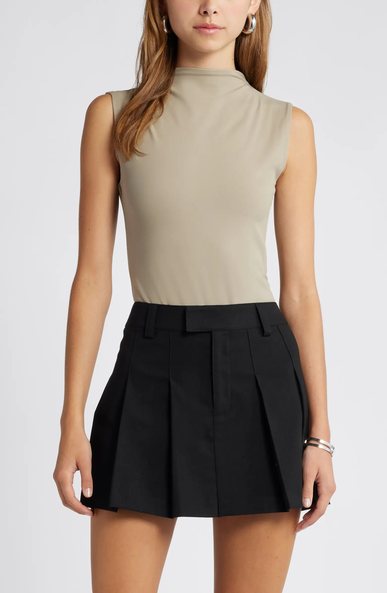 Funnel Neck Double Layer Bodysuit | Nordstrom