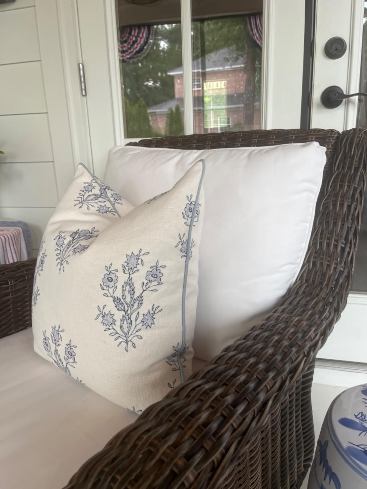 Throw Pillow for Home Mary White Floral Pillow Cover Grandmillennial Pillow Cover 20" x 20" Grand... | Amazon (US)