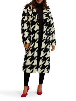 Houndstooth Faux-Fur Coat | Saks Fifth Avenue OFF 5TH