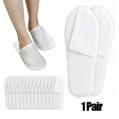 1Pair Disposable Slides,Spa Slippers,Casual Disposable Thickened Home Guest House Spa Slippers, Comfortable Non-Slip Disposable Slippers Unisex Indoor | SHEIN