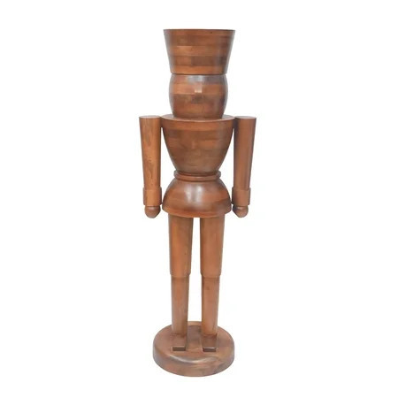 5ft Wood Decorative Nutcracker in Dark Natural Finish by My texas House | Walmart (US)