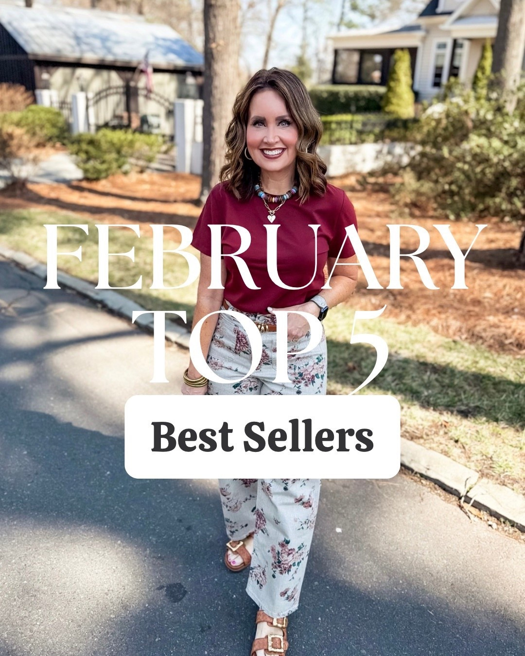 Best sellers of February 
1. $35 target pants - striped run true to size but floral run small so I sized up 
2. Heart necklace - use code LAURA to save 
3. Tshirt dress - true to size 
4. Pink blazer - size down if in between sizes 
5. Brown flare pants - true to size & currently half off!

#LTKgrwm #LTKOver40 #LTKootd