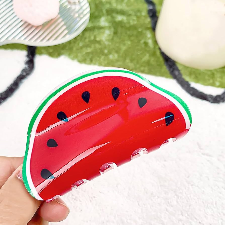 Fruit Print Hair Claws Non Slip 3" Medium Hair Claws Clips Cute Vivid Color Women Girls Hair Acce... | Amazon (US)