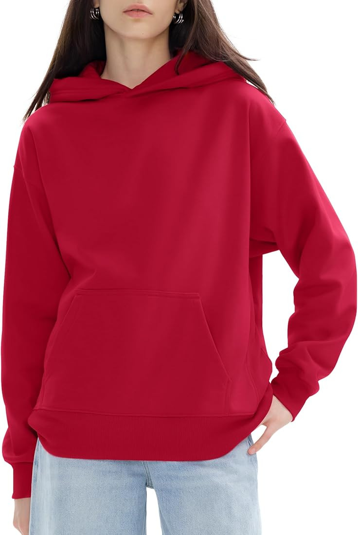 PUMIEY Womens Oversized Hoodies Cozy Fleece Sweatshirt with Pocket Long Sleeve Outfits Tops Fall ... | Amazon (US)