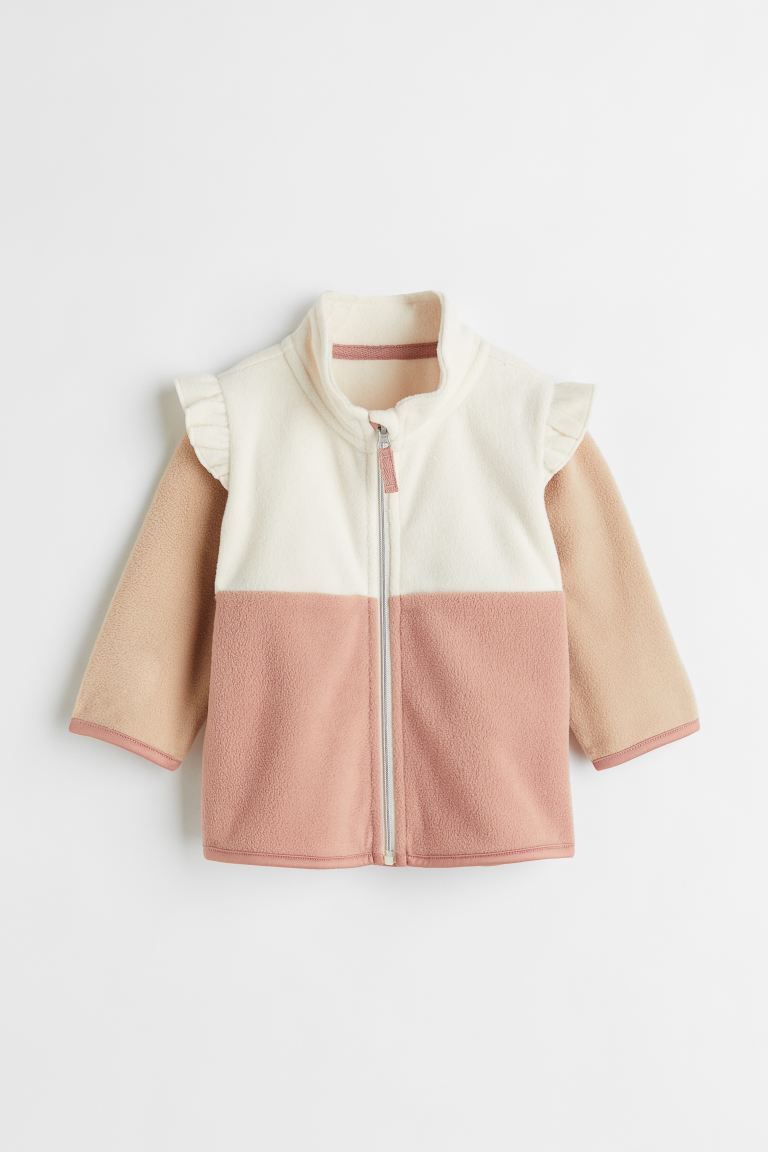 Patterned Fleece Jacket - Pink/color-block - Kids | H&M US | H&M (US + CA)