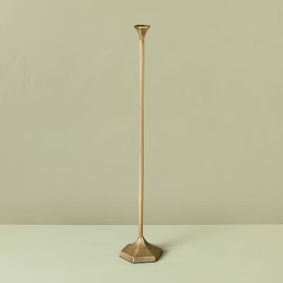 30"x5.8" Oversized Floor Taper Candlestick Brass - Hearth & Hand™ with Magnolia | Target