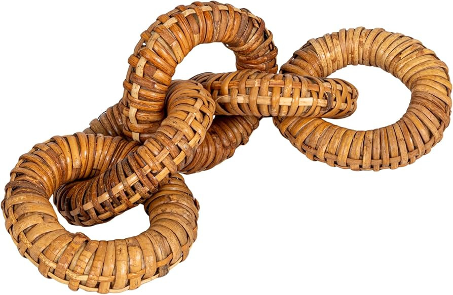 Creative Co-Op Rattan Wrapped Mango Wood Chain with 5 Links | Amazon (US)