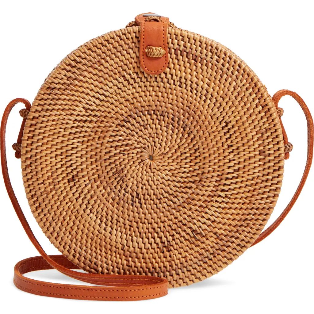 Street Level Woven Rattan Circle Basket Crossbody at Nordstrom | Nordstrom