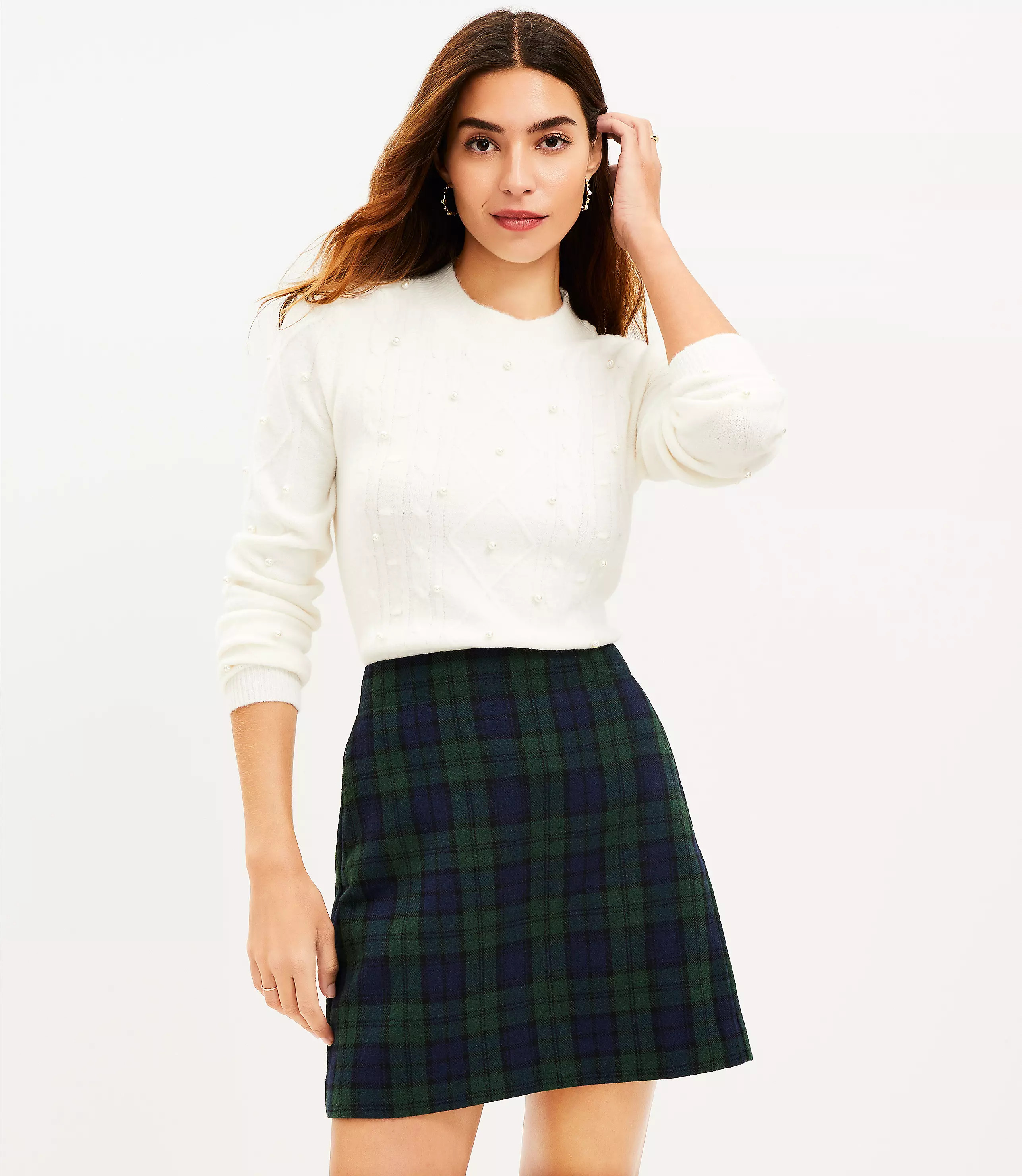 Plaid Pocket Shift Skirt | LOFT