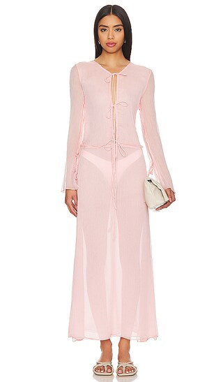 Charlotte Sheer Dress in Blush | Revolve Clothing (Global)