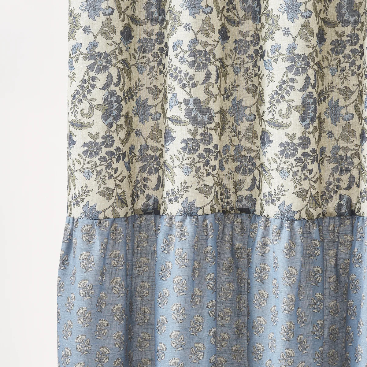 Lush Decor Lillian Block Print Linen Textured Shower Curtain | Wayfair North America