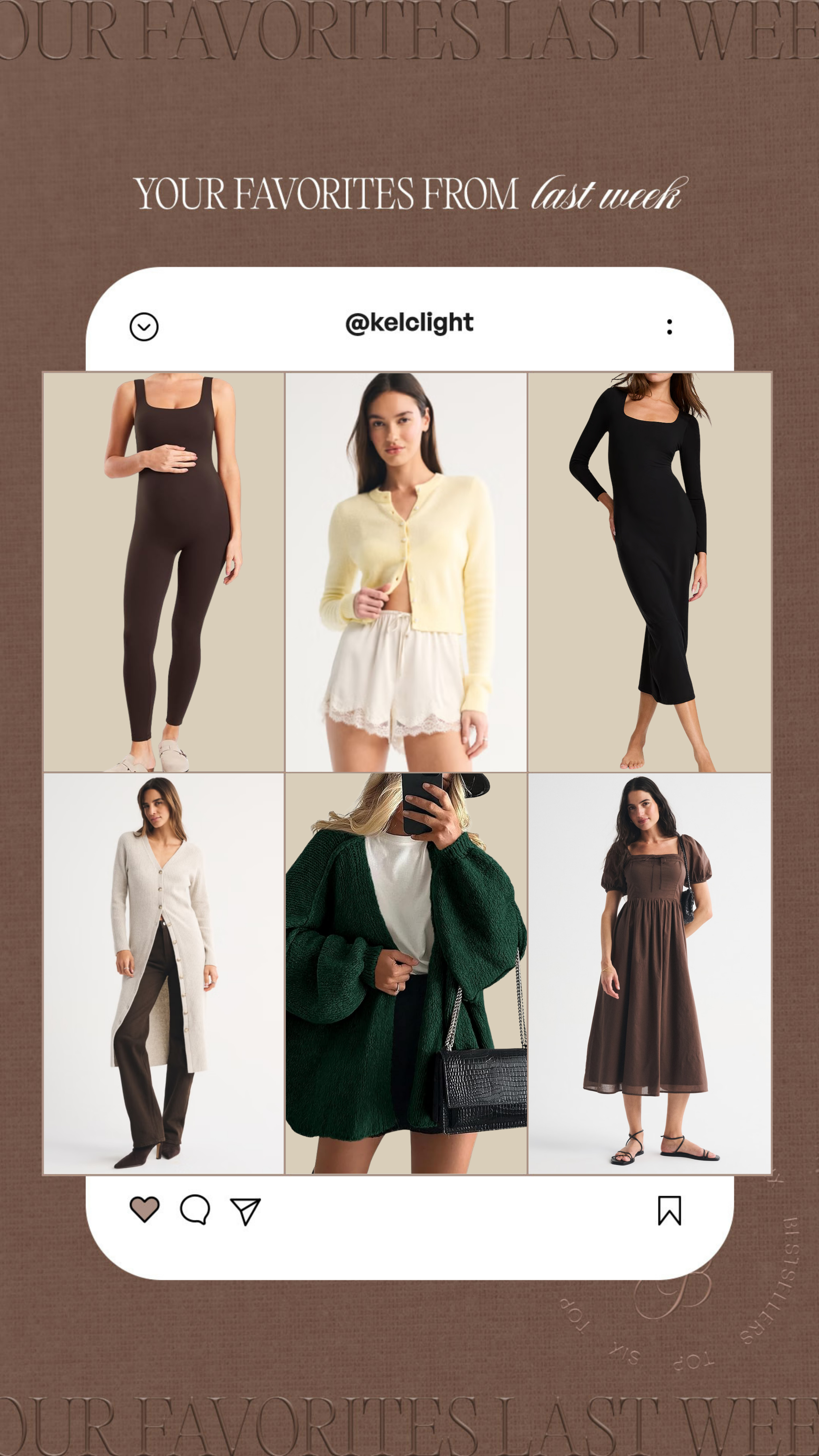 Last weeks favorites! Abercrombie is still 20% off orders $125+ with my code AFKELSEYB 🤎

#LTKMidsize #LTKSaleAlert #LTKBump