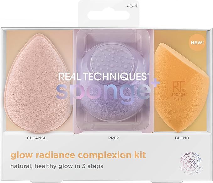 REAL TECHNIQUES Sponge+ Beauty Makeup Blenders for Facial Cleansing, Toner, and Foundation, Probi... | Amazon (UK)