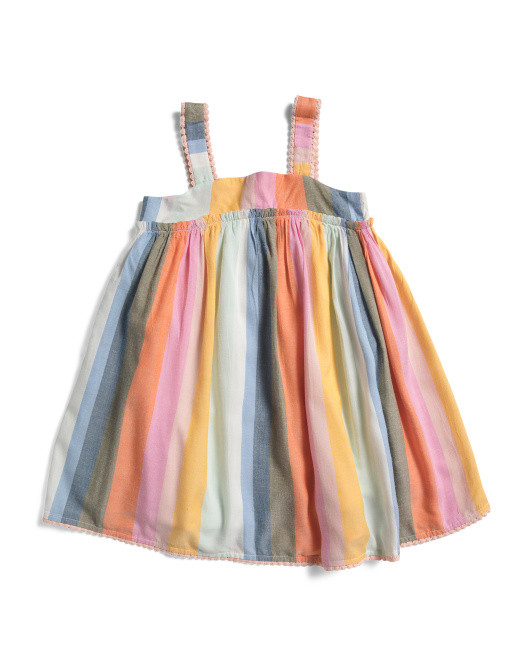 Toddler Girls Ball Fringe Strappy Dress | TJ Maxx